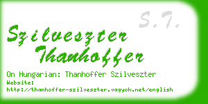 szilveszter thanhoffer business card